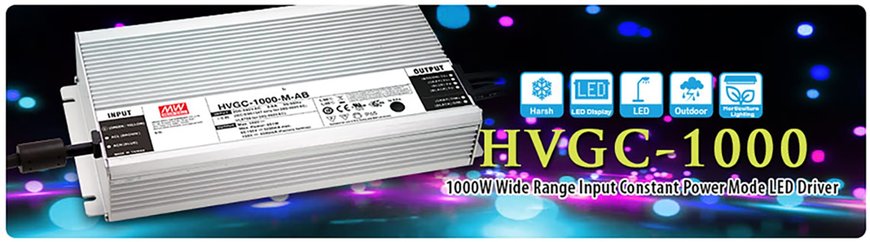 HVGC-1000 Series 1000W Wide Range Input Constant Power Mode LED Driver